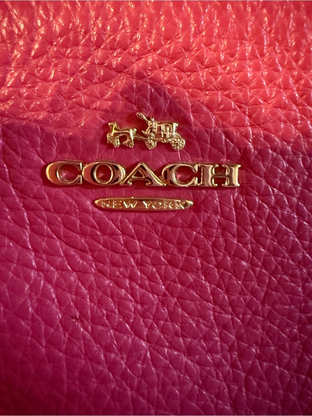 Coach Hot Pink Pebbled Leather Shoulder Tote - Picture 2 of 4